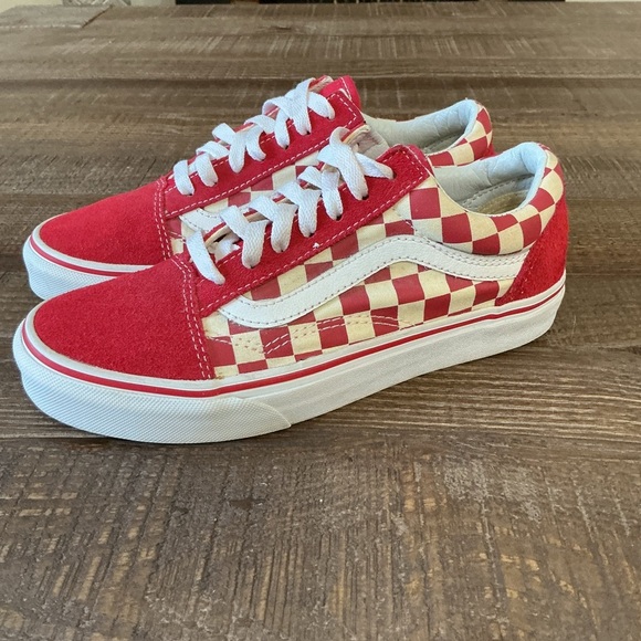 Vans Shoes - Vans Red Old Skool Checker Board Men’s 5.5 Women’s 7